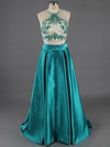 Scoop Neck Satin Tulle Court Train Crystal Detailing Famous Prom Dress #ZPJCD020101521