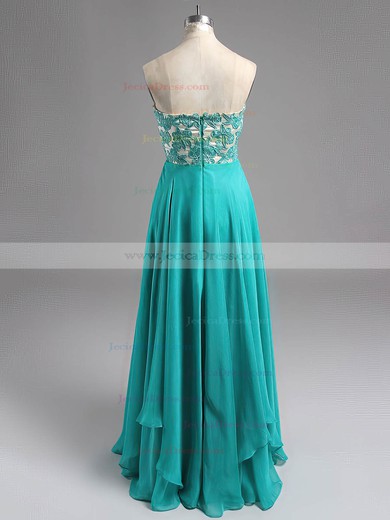 Sweet Floor-length Sweetheart Chiffon Appliques Lace Inexpensive Prom Dress #ZPJCD02014853