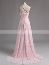 Perfect One Shoulder A-line Chiffon with Beading Pink Prom Dress #ZPJCD02014927