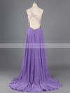 Open Back Lavender Chiffon Crystal Detailing One Shoulder Prom Dresses #ZPJCD02016732