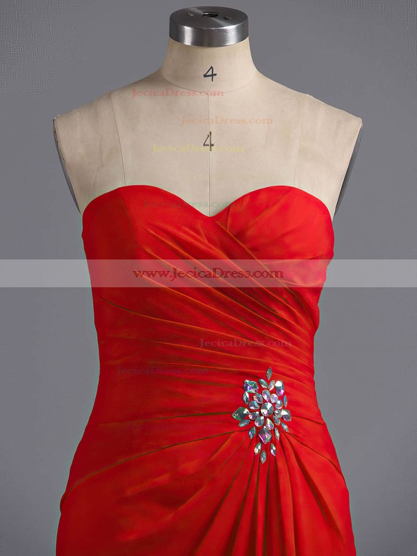 Promotion Sweetheart Chiffon Ruffles Split Front Sheath/Column Prom Dress #ZPJCD02017294