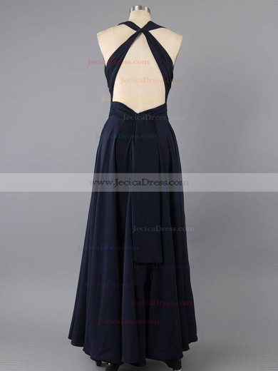 Open Back Sheath/Column V-neck Chiffon Ruffles Discount Prom Dress #ZPJCD02022591