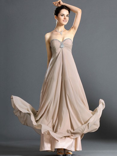 Cheap Sweetheart Chiffon with Ruffles Floor-length Empire Prom Dresses #JCD020101359