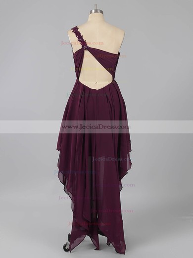 Backless A-line One Shoulder Chiffon Beading Asymmetrical Prom Dresses #ZPJCD02013225