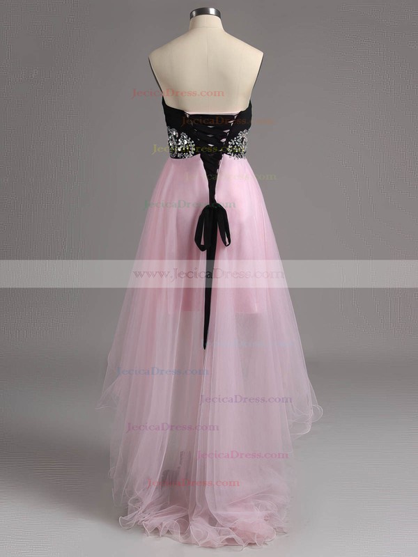Different A-line Sweetheart Tulle Crystal Detailing Asymmetrical Prom Dresses #ZPJCD02015302