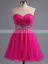 A-line Sweetheart Tulle Short/Mini Beading Wholesale Prom Dresses #ZPJCD02041945
