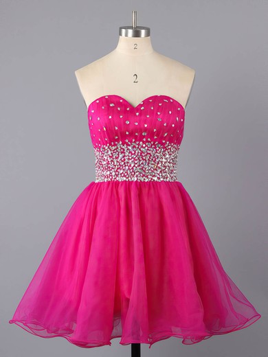 A-line Sweetheart Tulle Short/Mini Crystal Detailing Pretty Prom Dresses #ZPJCD02111410