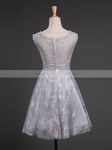 Short/Mini A-line Scoop Neck Lace with Beading Cute Prom Dresses #JCD020102751