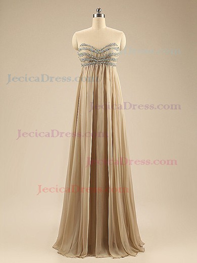 Empire Sweetheart Chiffon with Beading Floor-length Inexpensive Prom Dresses #JCD020102783