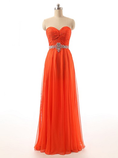 A-line Sweetheart Chiffon with Beading Floor-length Fabulous Prom Dresses #JCD020102789
