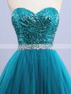 Classy Sweetheart Tulle Sequined with Beading Floor-length Princess Prom Dresses #JCD020102908