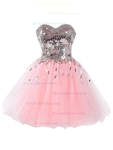 Princess Sweetheart Tulle with Beading Stunning Short/Mini Prom Dresses #JCD020102941