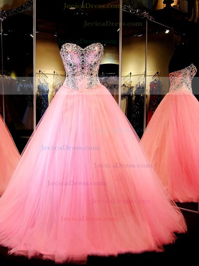 Glamorous Sweetheart Tulle with Crystal Detailing Floor-length Ball Gown Prom Dresses #JCD020103032
