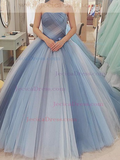 Ball Gown Tulle with Sashes / Ribbons Floor-length Boutique Strapless Prom Dresses #JCD020103082