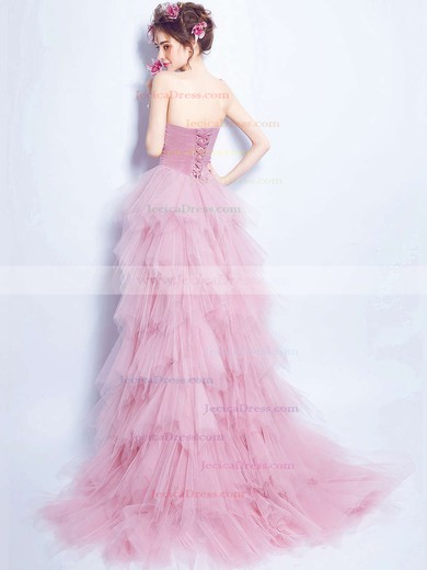 Asymmetrical A-line Sweetheart Tulle with Beading Stunning High Low Prom Dresses #JCD020103147