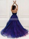 Modern Asymmetrical Princess Halter Red Organza with Beading High Low Backless Prom Dresses #JCD020103198