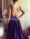A-line Scoop Neck Satin Appliques Lace Asymmetrical Ladies High Low Backless Prom Dresses #JCD020103218