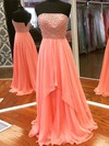 Beautiful A-line Square Neckline Chiffon with Beading Floor-length Prom Dresses #JCD020103253