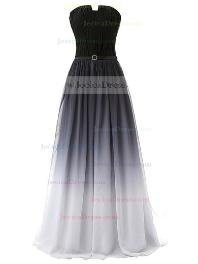 Multi Colours A-line Strapless Chiffon Sashes / Ribbons Sweep Train Original Backless Prom Dresses #JCD020103516