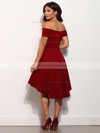 Asymmetrical A-line Off-the-shoulder Satin with Ruffles Casual High Low Prom Dresses #JCD020103520