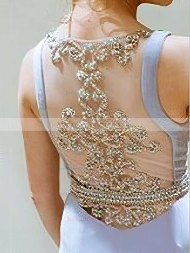 Fabulous V-neck Chiffon Tulle with Beading Floor-length Sheath/Column Prom Dresses #JCD020103527