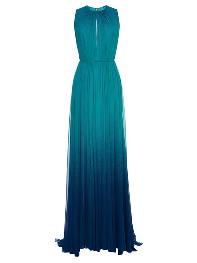 Custom Multi Colours A-line Scoop Neck Chiffon with Ruffles Floor-length Prom Dresses #JCD020103553
