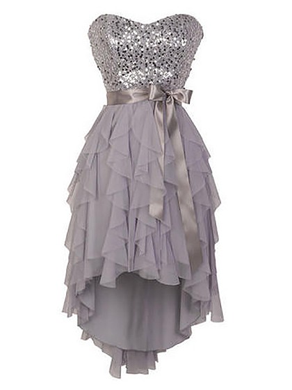Cheap A-line Sweetheart Chiffon with Sashes / Ribbons High Low Short/Mini Prom Dresses #JCD020103628