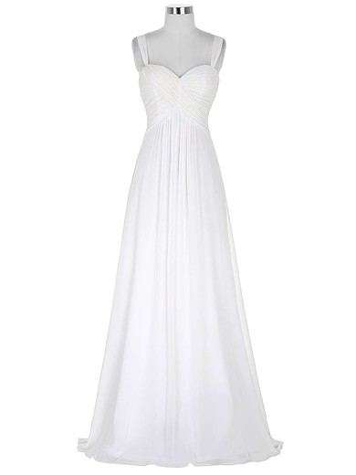 Wholesale Sweetheart White Chiffon with Ruffles Floor-length Empire Prom Dresses #JCD020103743