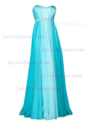 Sweetheart Multi Colours Chiffon with Sequins Floor-length Promotion Empire Long Prom Dresses #JCD020103755