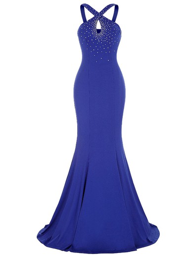 Discounted V-neck Chiffon with Beading Floor-length Trumpet/Mermaid Long Prom Dresses #JCD020103770