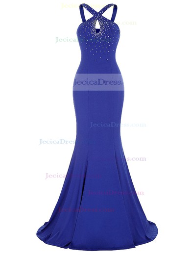 Discounted V-neck Chiffon with Beading Floor-length Trumpet/Mermaid Long Prom Dresses #JCD020103770