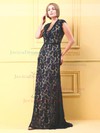 Lace Sheath/Column Scoop Neck Sweep Train with Beading Prom Dresses #JCD020103807