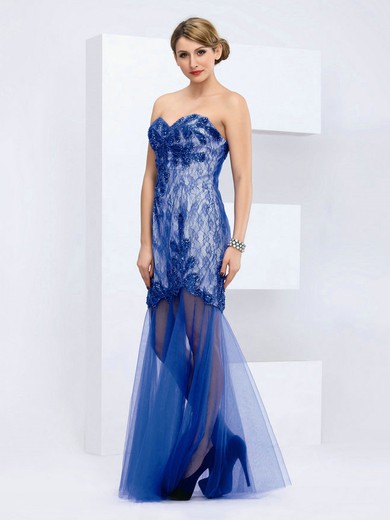 Tulle Trumpet/Mermaid Sweetheart Floor-length with Sequins Prom Dresses #JCD020103810