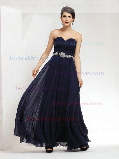 Chiffon A-line Sweetheart Ankle-length with Criss Cross Prom Dresses #JCD020103812