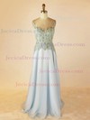 Tulle A-line Scoop Neck Sweep Train with Beading Prom Dresses #JCD020104002