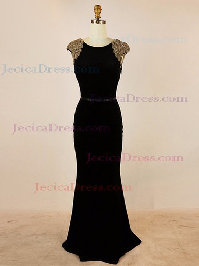 Tulle Silk-like Satin Trumpet/Mermaid Scoop Neck Floor-length with Sashes / Ribbons Prom Dresses #JCD020104016