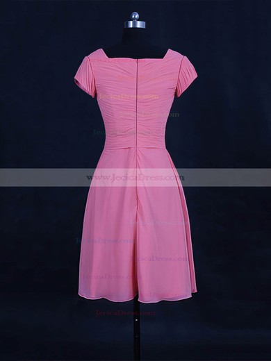 Chiffon A-line V-neck Short/Mini with Ruffles Bridesmaid Dresses #JCD01013120