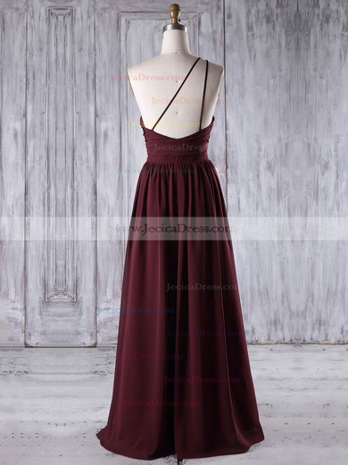 Chiffon A-line One Shoulder Floor-length with Ruffles Bridesmaid Dresses #JCD01013195