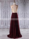 Chiffon Tulle A-line Scoop Neck Floor-length with Appliques Lace Bridesmaid Dresses #JCD01013235