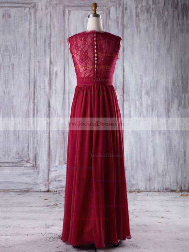 Lace Chiffon A-line Sweetheart Floor-length with Ruffles Bridesmaid Dresses #JCD01013245