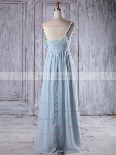 Chiffon Empire One Shoulder Floor-length with Sashes / Ribbons Bridesmaid Dresses #JCD01013257