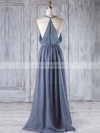 Chiffon A-line V-neck Floor-length with Ruffles Bridesmaid Dresses #JCD01013293