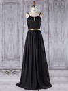 Chiffon A-line Scoop Neck Floor-length with Ruffles Bridesmaid Dresses #JCD01013312