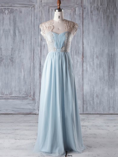 Lace Chiffon A-line Sweetheart Floor-length with Ruffles Bridesmaid Dresses #JCD01013327