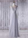 Chiffon Tulle A-line V-neck Floor-length with Pearl Detailing Bridesmaid Dresses #JCD01013331