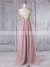Chiffon Empire V-neck Floor-length with Sequins Bridesmaid Dresses #JCD01013333