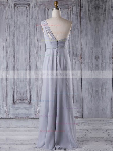 Chiffon A-line One Shoulder Floor-length with Ruffles Bridesmaid Dresses #JCD01013354