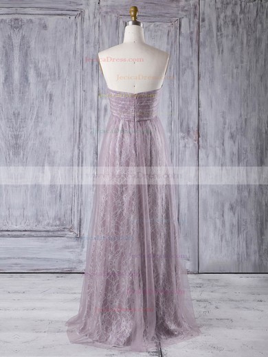 Lace Tulle Empire Sweetheart Floor-length with Criss Cross Bridesmaid Dresses #JCD01013355