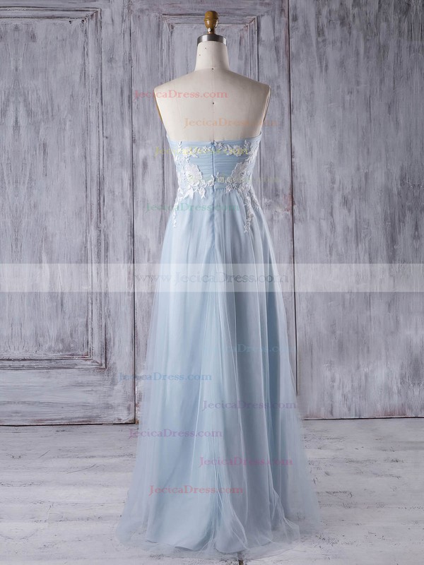 Tulle Empire Sweetheart Floor-length with Appliques Lace Bridesmaid Dresses #JCD01013358