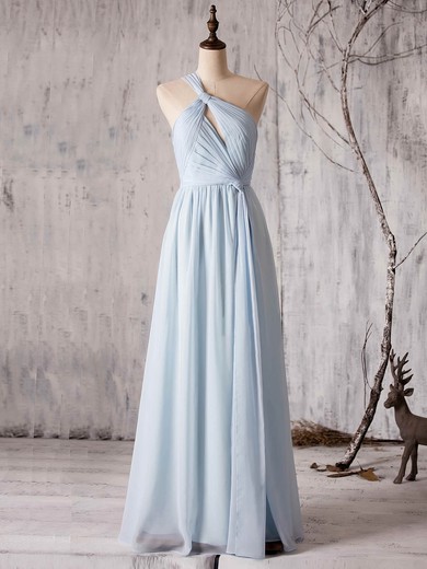 Chiffon A-line One Shoulder Floor-length with Ruffles Bridesmaid Dresses #JCD01013373